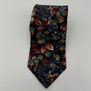 CHRISTIAN DIOR MONSIEUR Green Purple Gold FLORAL SILK NECKTIE TIE 3.5”